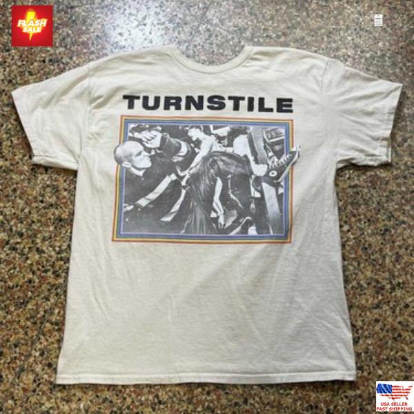 

Новый !! Футболка с логотипом Turnstile, Редкая белая хлопковая унисекс футболка Turnstile S-5XL Унисекс футболка XL