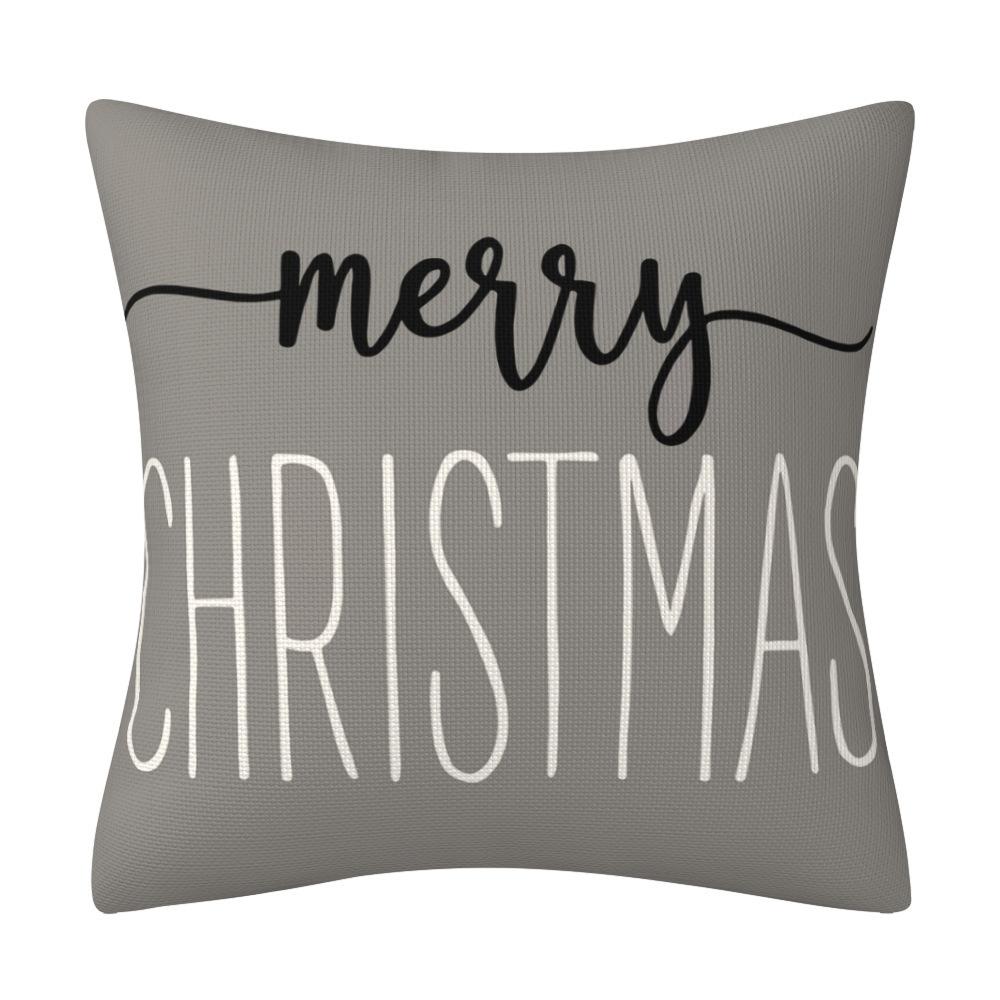 Christmas Black and White Plaid Linen Pillow Case Decoration Sofa Cushion Household Supplies Pillow Case