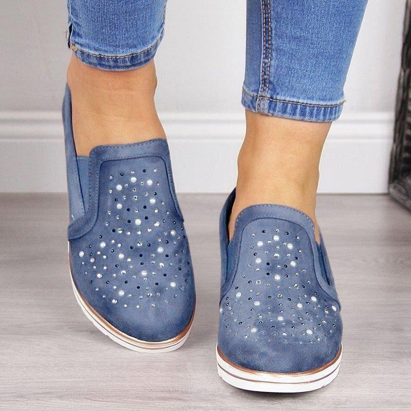 Women'S Slip-On Wedge Shoes - Slip-On Closure Cushioned TPR Sole All-Season Everyday Formal Shoes