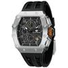 Men's Skeleton Automatic Watch Ceramic Japanese Movement Tonneau Silicone Strap 50M Water Resistant Luminous Luxury Business Fashion Sports