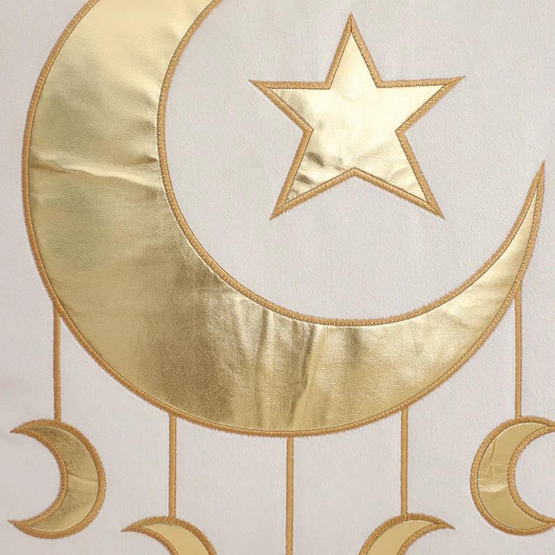 Vikama Ramadan Cushion Cover Gold Star And Crescent Design Islamic Decor Muslim Suitable For Sofas, Living Rooms, Prayer Rooms