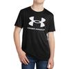 Under Armour Kids Logo Print Sports Casual Short Sleeve T-Shirt Kids Tops Black 1363282-001