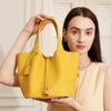 Genuine Leather A Niche High-end Exquisite Hand-held Bucket Bag for Women