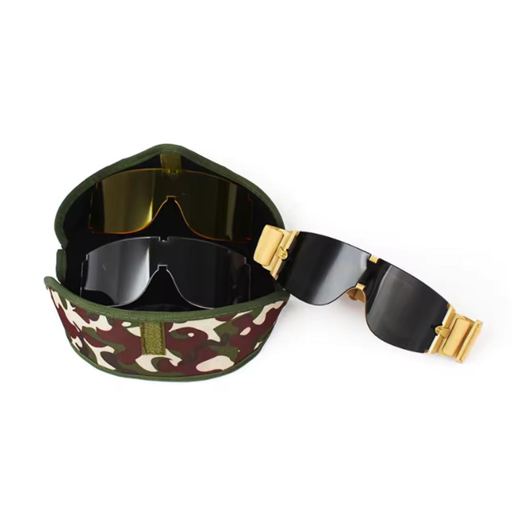 X800 Taktische Schutzbrille 3 Linsen Wechselsystem für Paintball, Jagd & Kampf UV400 Schutz Antibeschlag Sicherheitsbrille
