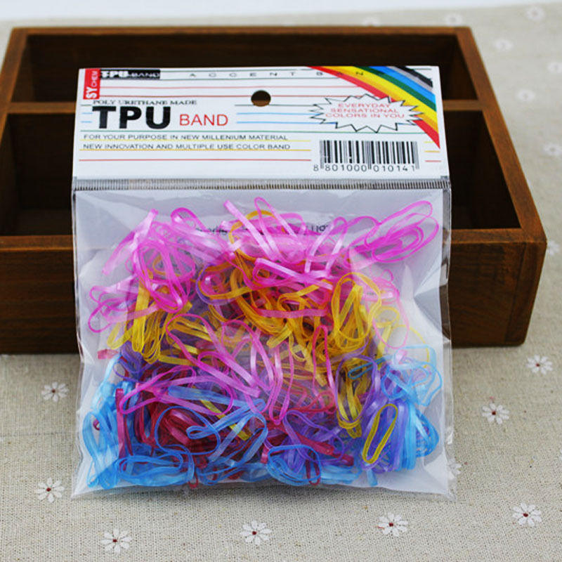 200pcs/pack Rubber Rope Ponytail Elastic Hair Bands Ties Braids Plaits hair clip headband Hair