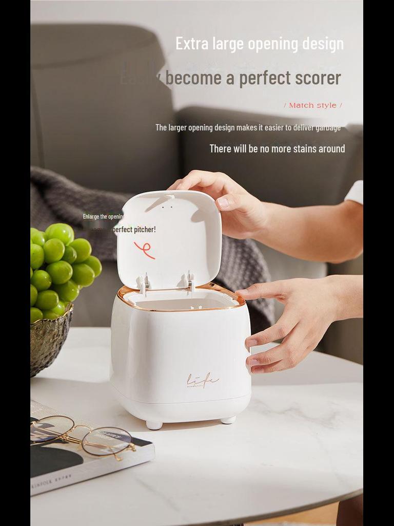 Coș de gunoi mic de lux cu capac pentru depozitarea noptierei