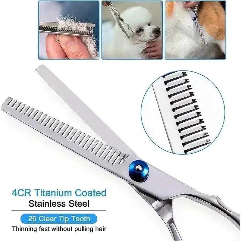Ambidextrous Pet Safe Scissors Stainless Steel Dog Grooming Shears with round Head for Precision Trimming
