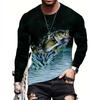 Fischerhemden Herren T-Shirts Langarm Herren Kleidung Herbst Streetwear Top Pullover Männliches T-Shirt Outdoor Freizeit Herrenbekleidung