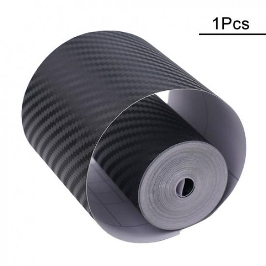 1x Car Door Sill Scuff Cover Sticker 3/5/7cm*5m Anti-Scratch Carbon Fiber Strip