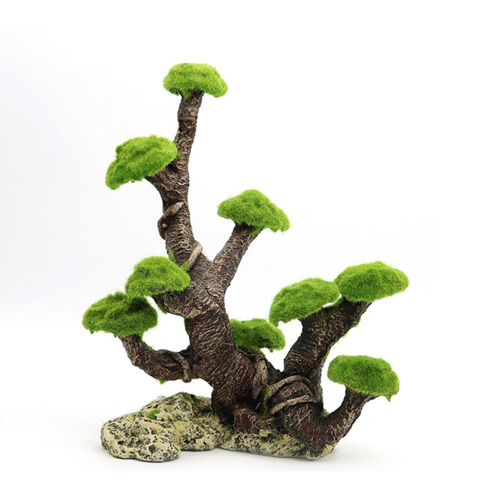 Aquarium Decoration Aquarium Mountain Tree View Stone Ornaments Betta Cave Landscape Tree Stump Trunk Hollow House Cave Fish Tank Decorations