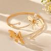 Elegant Sexy Floral Open Cuff Armlet for Women Bracelet Vintage Enamel Glaze Craft Flower Open Arm Ring Party Jewelry Gift