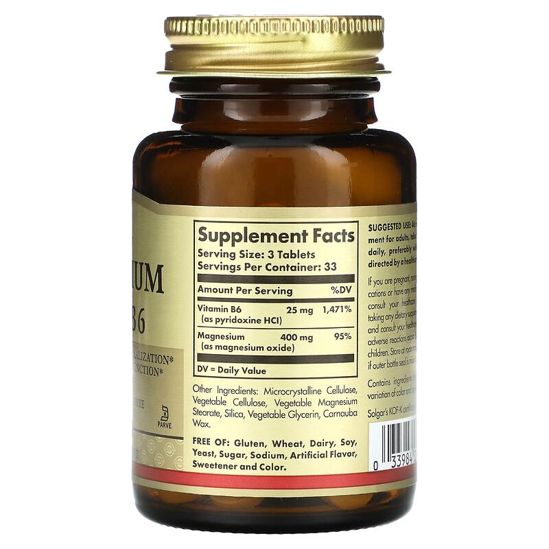 Magnesium With B6, 100 Tablets