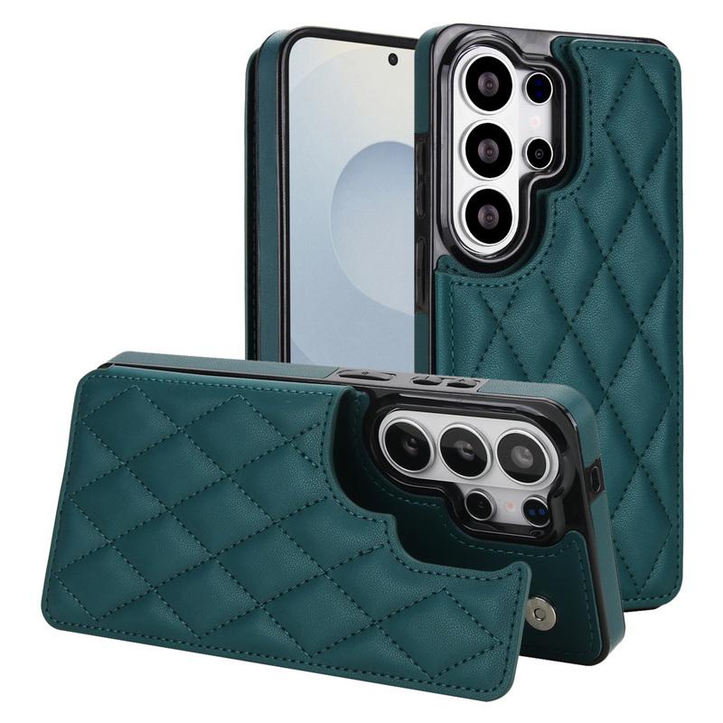 S26 Ultra Case Luxury Mesh Leather Card Slots Phone Holder Cover Case For Samsung Galaxy S25 FE S24 S23 S22 Plus S21 FE A53 A54 A55 A56 A57 5G