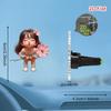 2D Platte Acryl Meisje met Roze Chrysant Geurloze Auto Ventilatierooster Diffuser Clip Met Dubbele Geurloze Sponsjes Auto Accessoire