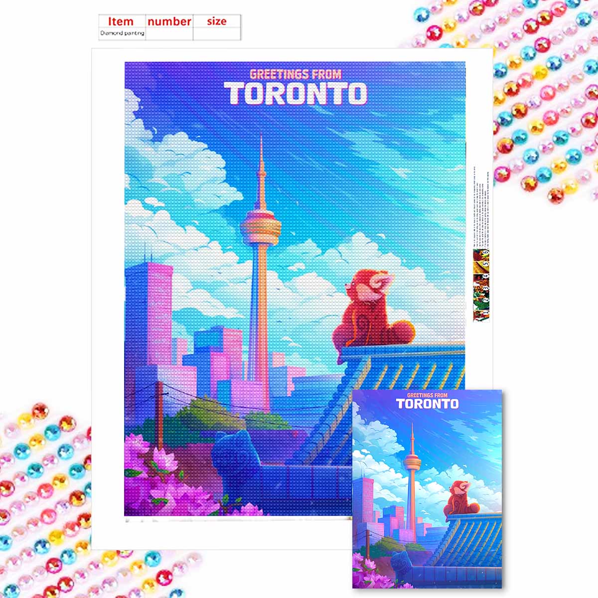 

Full Round Diamond Painting The View on The Roof Art Rhinestone Picture Mosaic DIY 5D Cross Stitch Embroidery Home Decoration Round 20x30cm