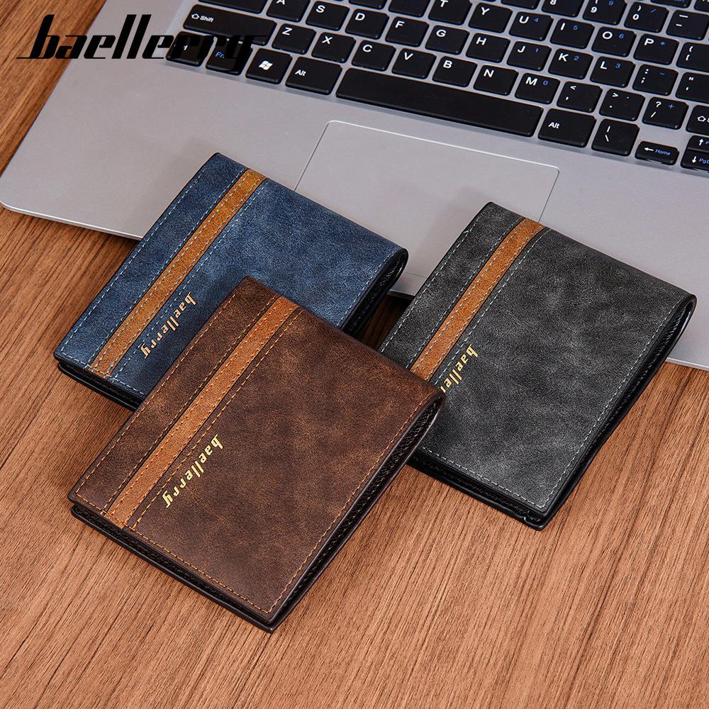 New Men's Short Wallet Open Multi-Card Position Zipper Change Bag Thin Wallet Men's