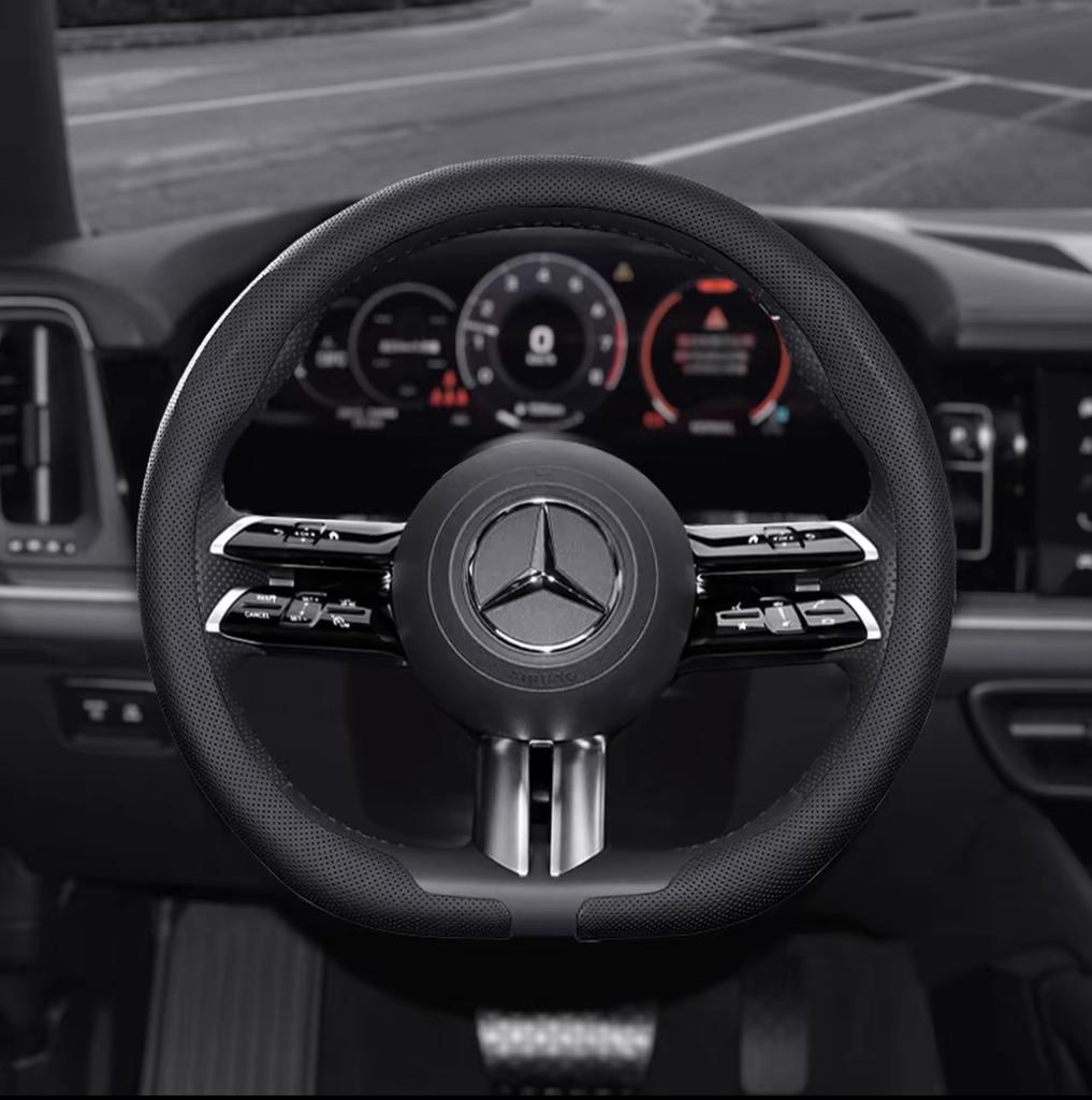 8D Nappa leather Car Steering Wheel Cover For Mercedes Benz A B C E V S Class GLA GLB GLC GLK GLS SLK CLA CLS Auto Accessories