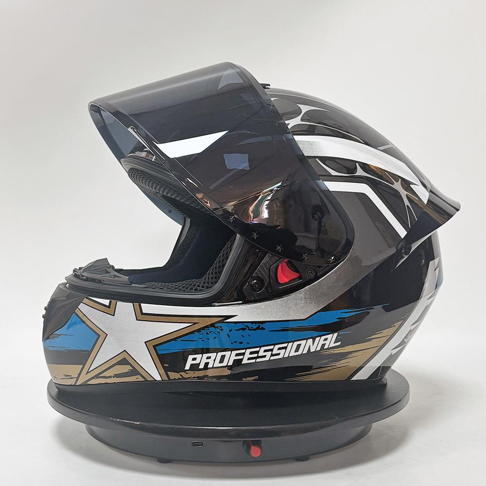 DOT Certified Motorcycle Full Face Helmet for Couples Men Women Racing Style Scooter Karting Headgear Protective Gear