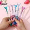 Macaron Color Office Supplies 4PCS Mermaid Fish Tail Gel Pens Set, Gradient Transparent Barrel And Glossy Aesthetic Fin Decor, Smooth Writing