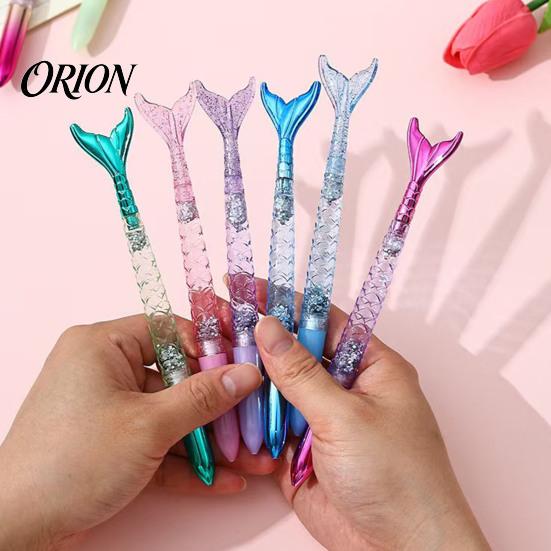 Macaron Color Office Supplies 4PCS Mermaid Fish Tail Gel Pens Set, Gradient Transparent Barrel And Glossy Aesthetic Fin Decor, Smooth Writing
