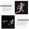 Fashion Gecko Zircon-Inlaid Men's & Women's High-Grade Brooch Corsage with Anti-Exposure Buckle