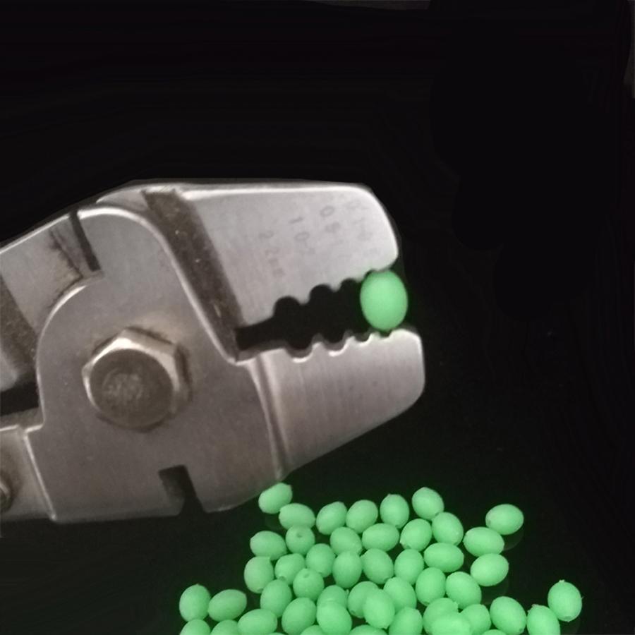 200pcs/lot Green Luminous Beads Green Large Soft Rubber Oval Fishing Space Beans Round Float Sea Fishing Tackle Lure Accessories