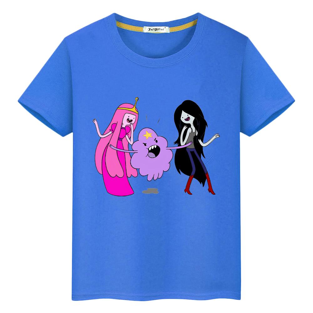adventure time t shirt for kids boy 10years toddler girl clothes 100%Cotton Anime Short Tops pride tshirt y2k kids clothes girls