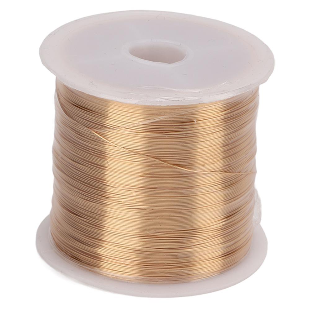 Filo di Rame per Gioielli Diametro 0,3 mm Rotondo Oro Chiaro Filo per Lavorazione a Maglia Metallo Morbido Filo Flessibile Filo per Artigianato Fai da Te