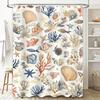 Sea Life Patterned Shower Curtain Navy Blue Coral Red Fish Shellfish Bath Decor Set 72 X 84 Inches AliExpres