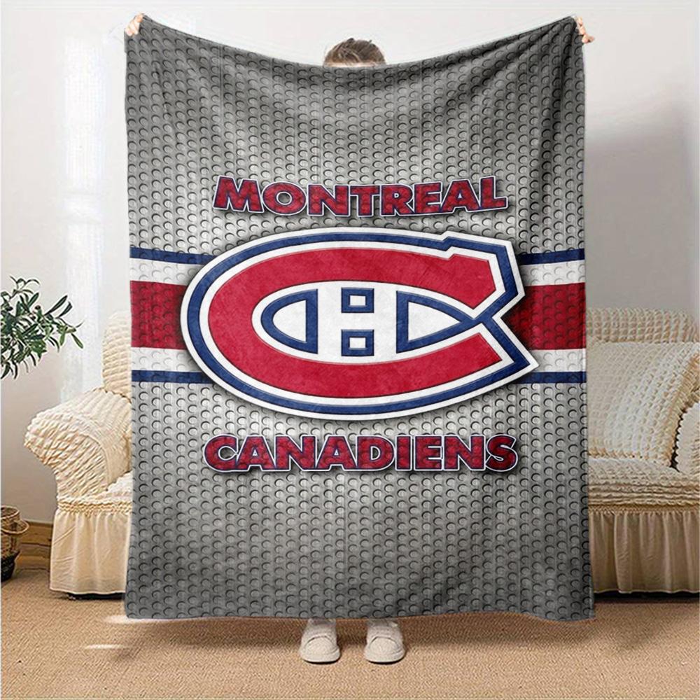 Montreal Canadiens Print Flannel Blanket High Quality Warm Comfortable Cover for All Seasons Perfect for Gifts Home Decor