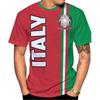 Italy Flag Graphic Men's T-shirts 3D Print Italian National Emblem T-shirts Streetwear Oversized Short Sleeve Tops