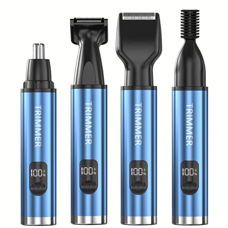 

Nose Hair Shaver Electric Shaving Tool 4 in 1 Grooming Device Electric Shavers USB Rechargeable Convenient Grooming Tool синий