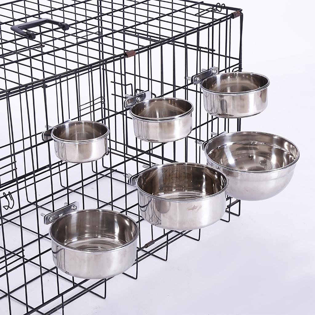 Ordinary Stainless Steel Dog Bowl Dog Cage Hanging Fixed Dog Basin