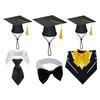 1 Set Lawn Goose Graduation Outfits Black Bachelor Hat Bowknot Tie Outdoor Yard Paty Goose Statue Decoration Dress-up Clothing Costume Accessories
