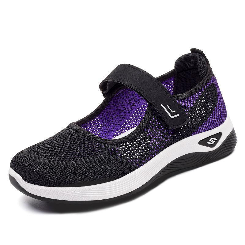 

Туфли Женские повседневные туфли Мягкая подошва Удобные туфли для мам Дышащие, не сдавливающие ноги туфли для ходьбы Туфли с сеткой-липучкой 36