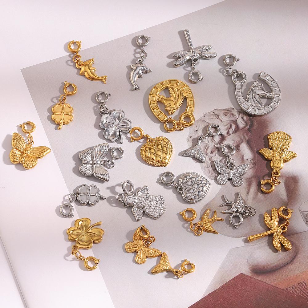 MamacitaSlay 316L Stainless Steel Butterfly Heart Animal Bikini Charms Jewelry DIY Waterproof Pendant Women's Creative Jewelry