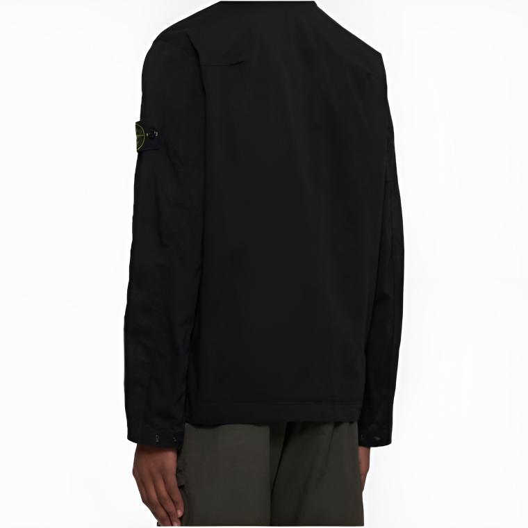 Stone Island Multi-Pocket Logo Solid Fit Zip Collar Long Sleeve Jacket Men Jacket Black K1S151200128S0012-V0029