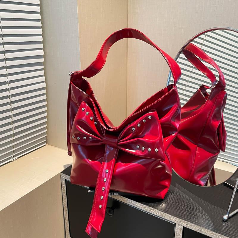 Fashion niche single shoulder armpit bag women's summer new bow messenger bag versatile tote bag