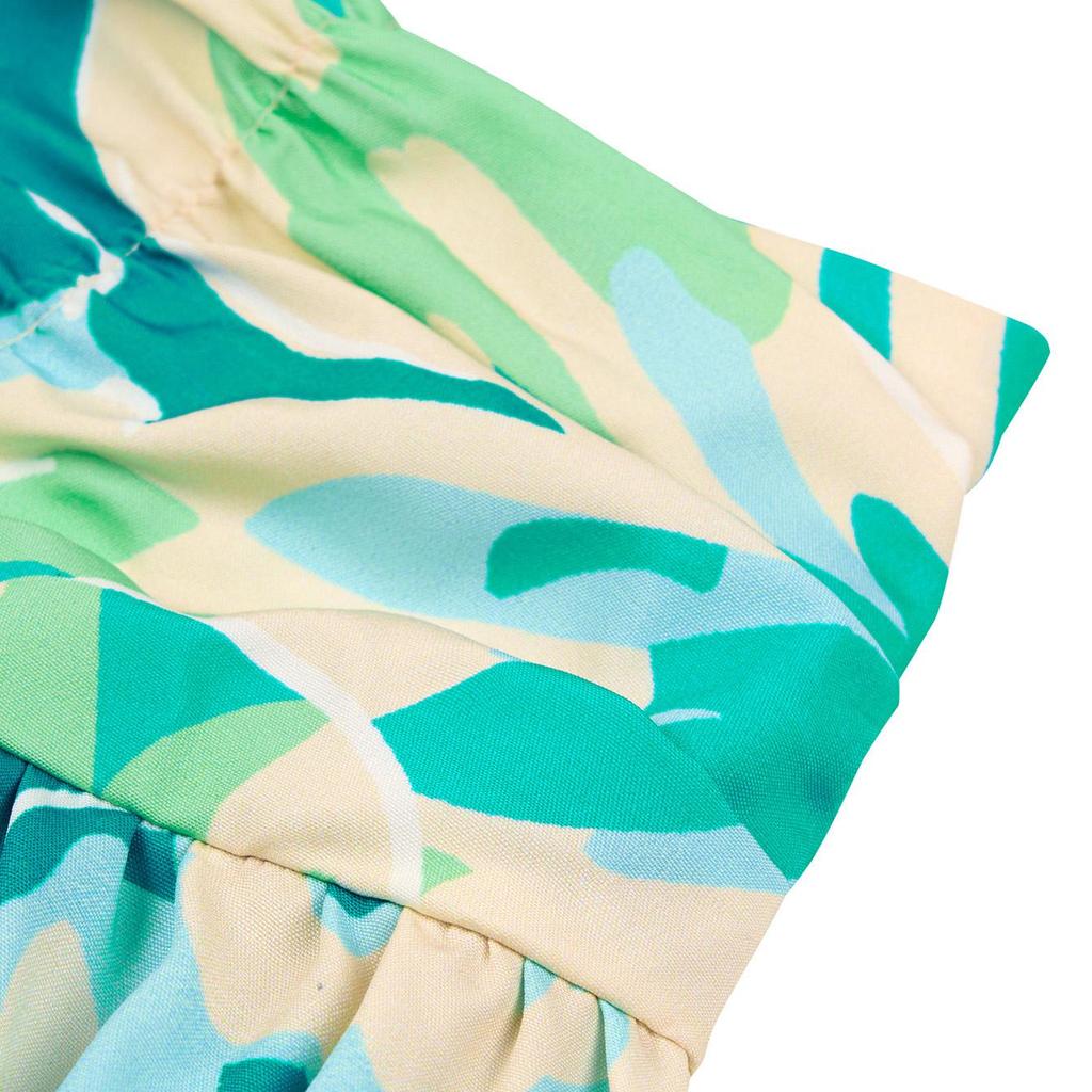 Women Spring Floral Print Skirt Summer Casual A-Line High Waist Middle Long Split Skirts S-XL
