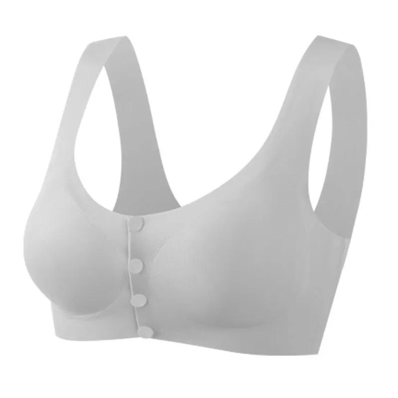 

Mother ice silk seamless underwear women s front buckle natal year Thai thin bra in the elderly bra 4XL recommends 180-100kg
