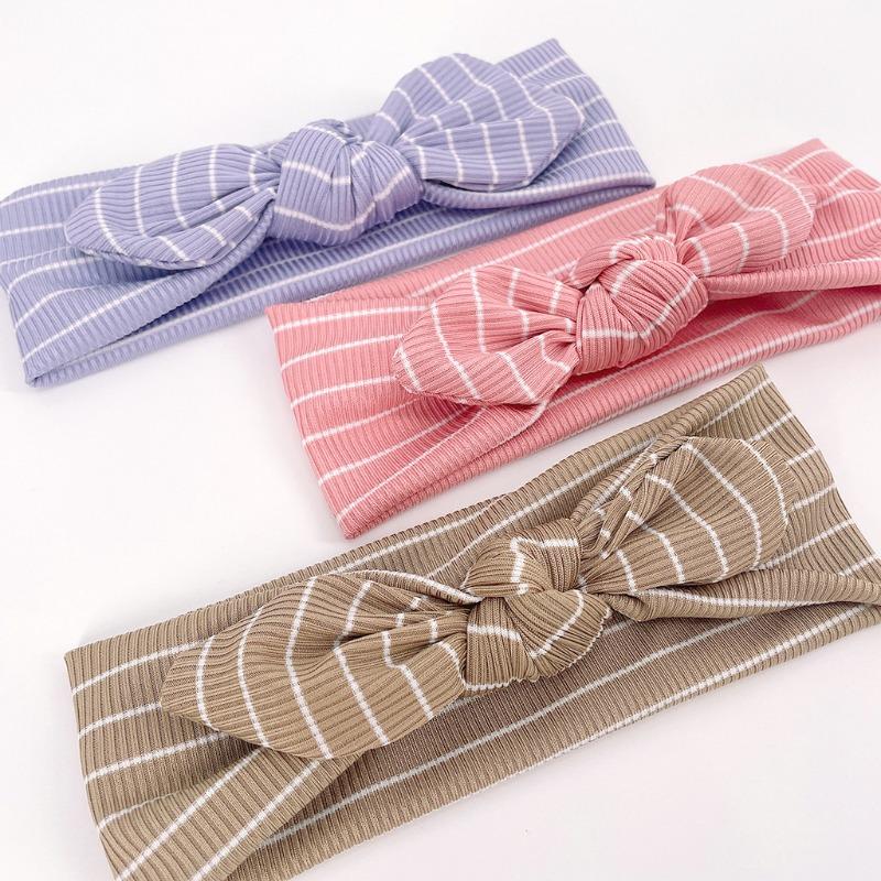 New Striped Children's Rabbit Ears Headband Baby Soft Comfortable Headband Baby Headband Accessories Headscarf