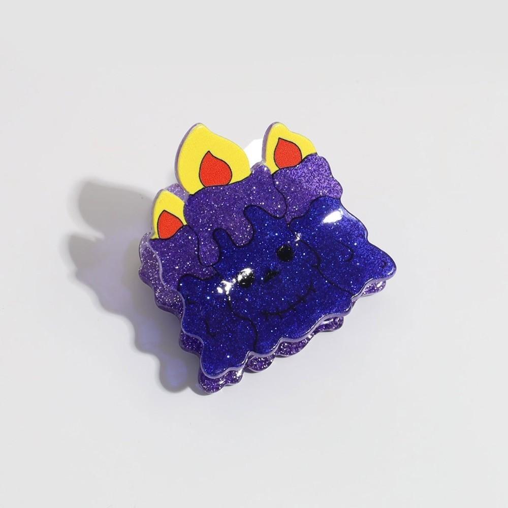 Acrylic Gothic Hair Clamps Glittery Pumpkin Hair Claw Ghost Mini Shark Clip School Event