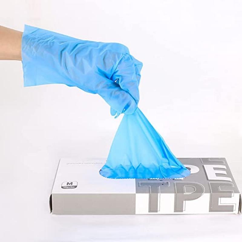 5 Pairs of Disposable TPE Latex Free Plastic Gloves - S M L XL