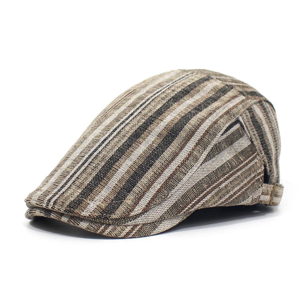 Полосатая кепка-восьмиклинка мужская и женская модная берет из чистого хлопка кепка регулируемый козырек Adjustable