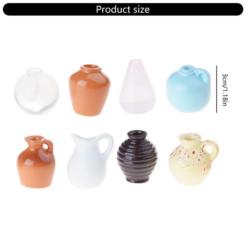 8Pcs Hold Mini Ceramics Flower Vases Magnets for Fridge and Office