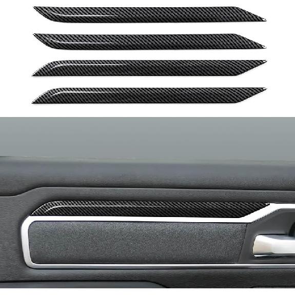 Car Air Vent Outlet Decals For -2025 Dodge Ram 1500 2500 3500 Accessories Carbon Fiber Stickers, Black