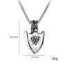 Vintage Viking Iron Triangle Shield Titanium Steel Pendant Necklace for Men