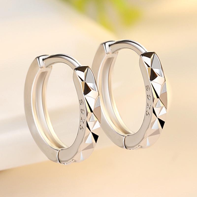 Gypsophila Korean Style Carved Flower Earrings for Women with Engraved Backs 2103160931161539