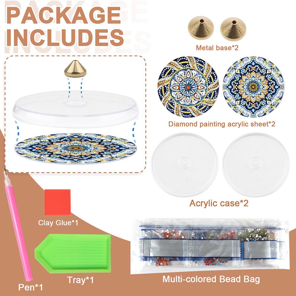 2Pcs Acrylic Special Shaped Beautiful Pattern Diamond Painting Incense Holder Diamond Painting Aroma Stand for Yoga Meditation
