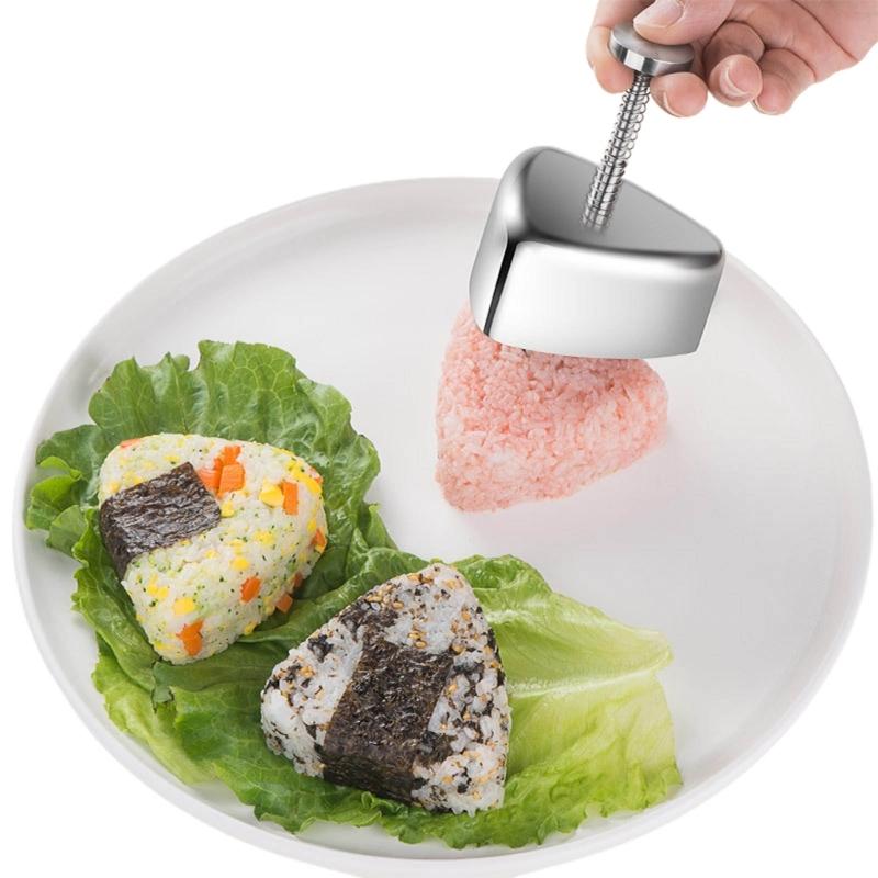 Rice Balls Making Mold Stainless Steel Sushi Maker Mold Kitchen Bento Making Tool  for Kid Lunch Bento and Homes DIY